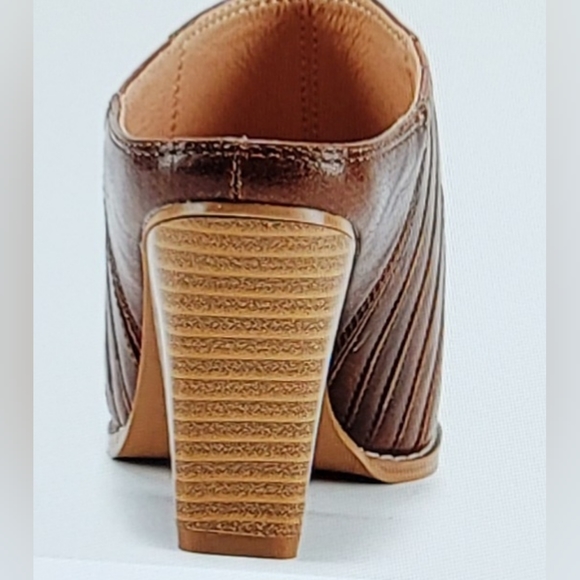 NIB BACKLESS CHUNKY MULES WESTERN WEDGE SIZE 6 - Picture 3 of 14